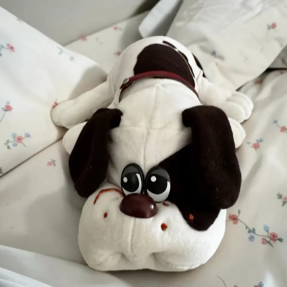 Vintage 1985 Tonka Pound Puppies Large Plush White Brown Spotted Dog